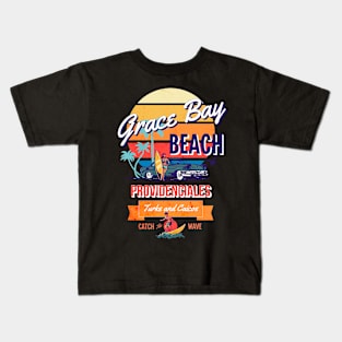 Grace Bay Beach Providenciales Vintage-Style Kids T-Shirt